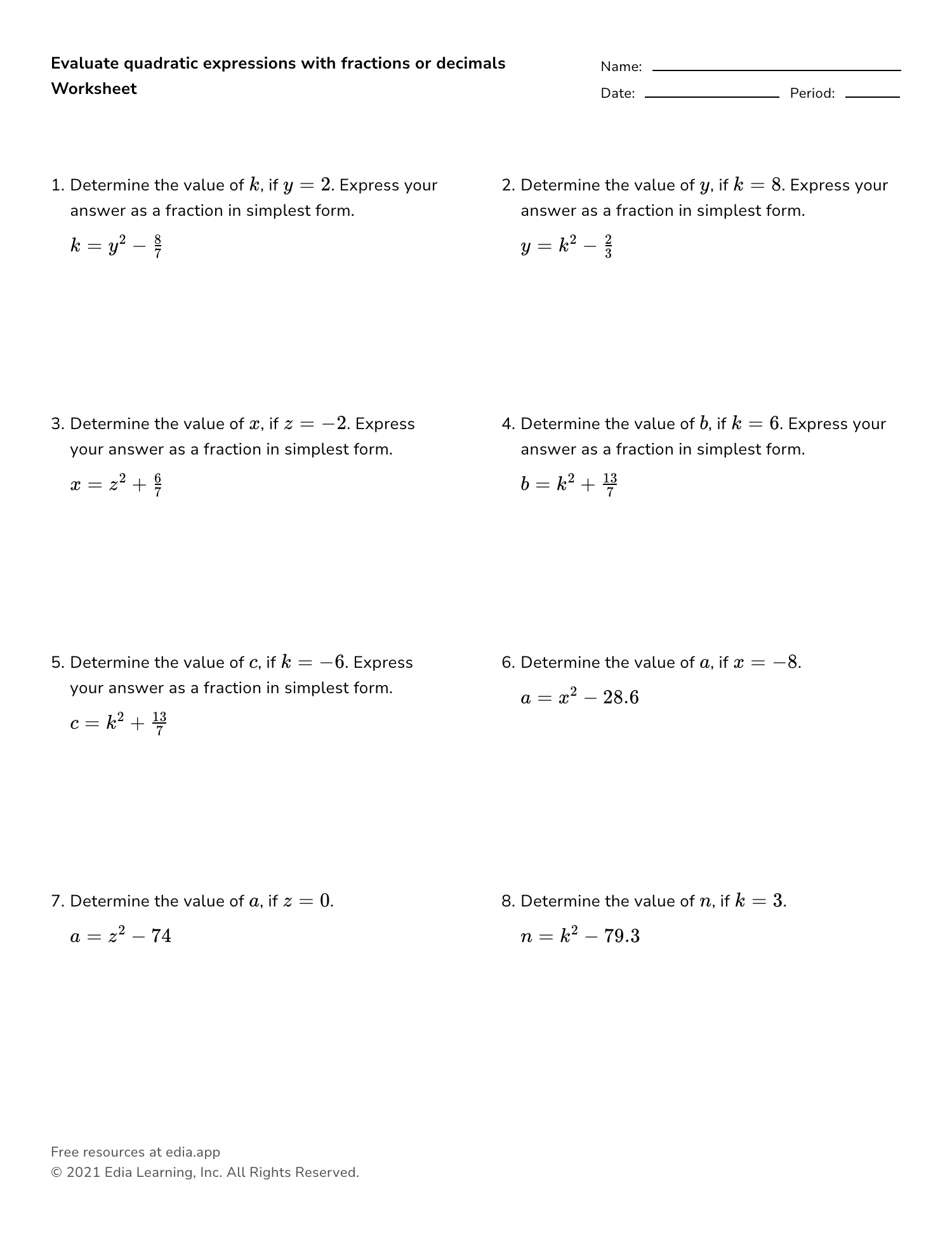 Edia  Free math homework in minutes With Regard To Evaluate The Expression Worksheet