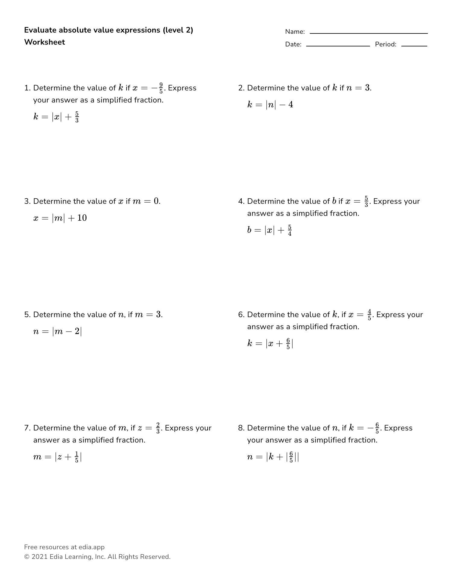 algebra 2 sample problems