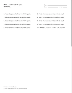 Match equations and relations to graphs worksheet preview