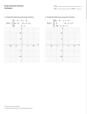 Graph piecewise functions worksheet preview