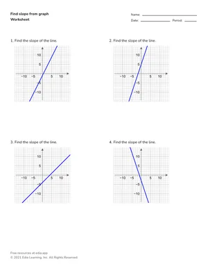 Find slope from graph worksheet preview