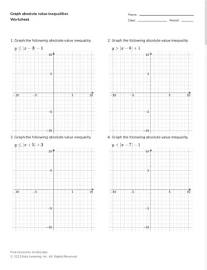 Graph absolute value inequalities worksheet preview