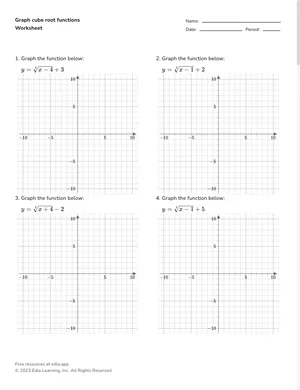 Graph cube root functions worksheet preview