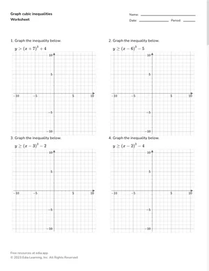 Graph cubic inequalities worksheet preview