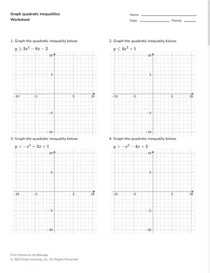 Graph quadratic inequalities worksheet preview