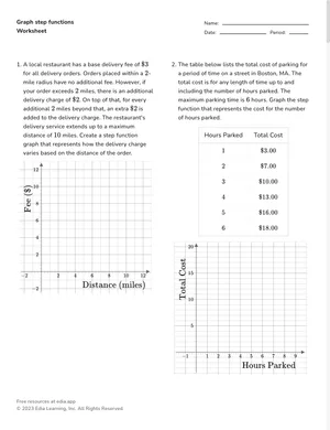 Graph step functions worksheet preview