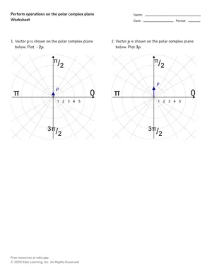 Perform operations on the polar complex plane worksheet preview
