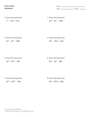 Factor cubics worksheet preview