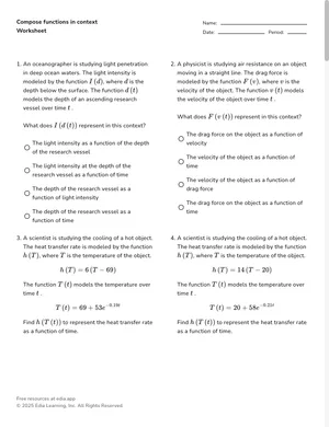 Compose functions in context worksheet preview