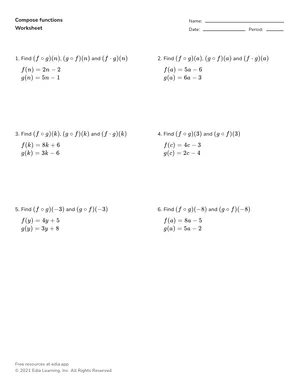 Compose functions worksheet preview