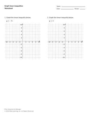 Graph linear inequalities worksheet preview