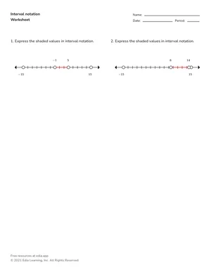 Interval notation worksheet preview