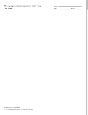 Linear programming: solve problems step-by-step worksheet preview