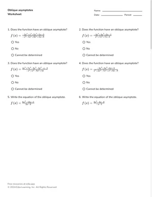 Oblique asymptotes worksheet preview