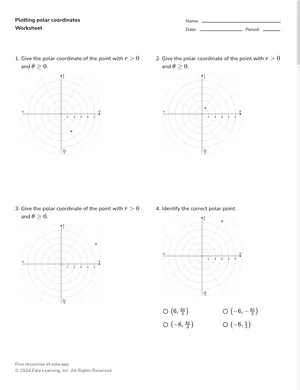 Plotting polar coordinates worksheet preview