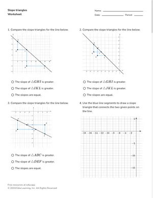 Slope triangles worksheet preview