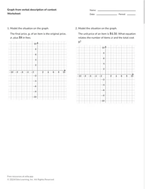 Graph from verbal description of context worksheet preview