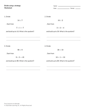 Divide using a strategy worksheet preview