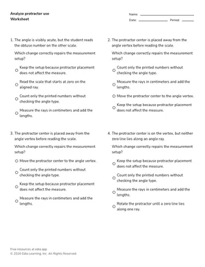 Analyze protractor use worksheet preview