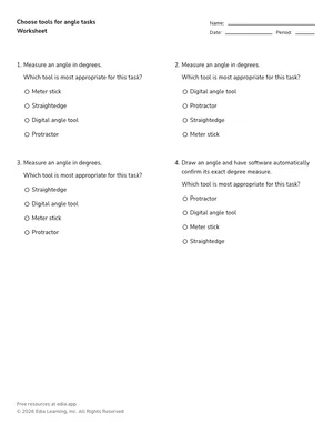 Choose tools for angle tasks worksheet preview
