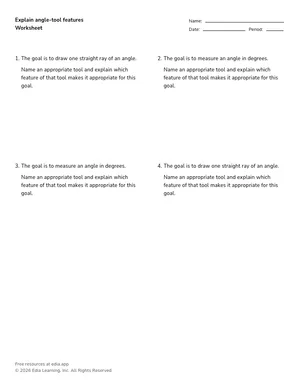 Explain angle-tool features worksheet preview