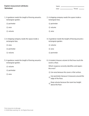 Explain measurement attributes worksheet preview