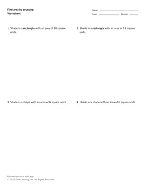Find area by counting worksheet preview