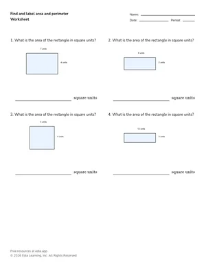 Find and label area and perimeter worksheet preview