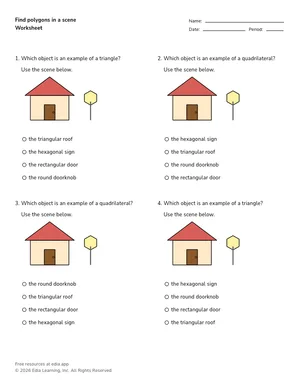 Find polygons in a scene worksheet preview