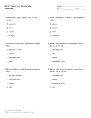 Identify figures from characteristics worksheet preview