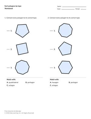 Sort polygons by type worksheet preview