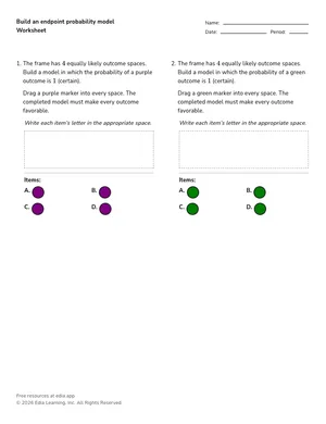 Build an endpoint probability model worksheet preview