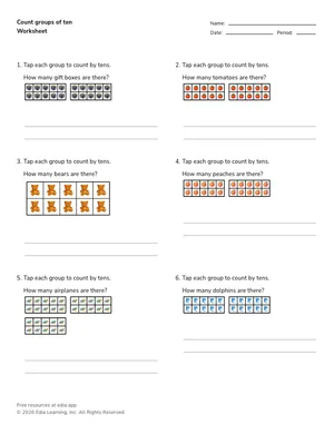 Count groups of ten worksheet preview