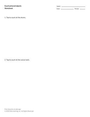 Count pictured objects worksheet preview