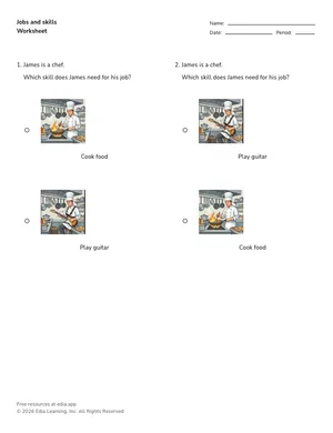 Jobs and skills worksheet preview