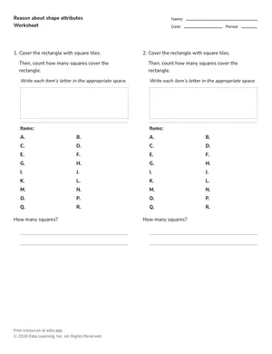 Reason about shape attributes worksheet preview