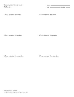 Trace shapes in the real world worksheet preview