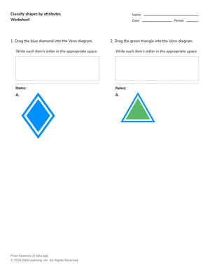 Classify shapes by attributes worksheet preview