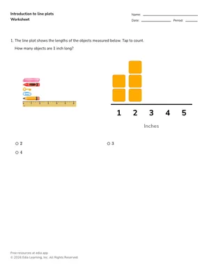 Introduction to line plots worksheet preview