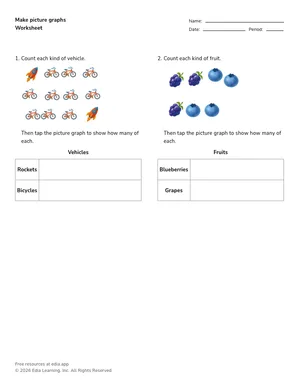 Make picture graphs worksheet preview