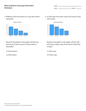 Make predictions from graph information worksheet preview