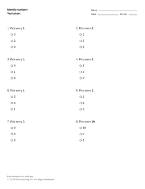 Identify numbers worksheet preview