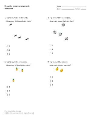 Recognize random arrangements worksheet preview