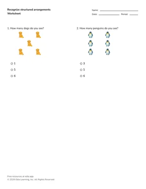 Recognize structured arrangements worksheet preview