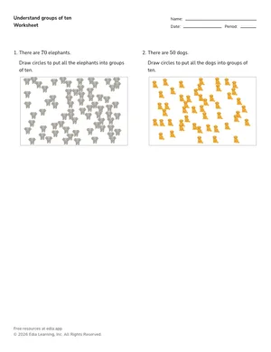 Understand groups of ten worksheet preview