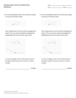Evaluate angles with non-standard units worksheet preview