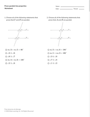 Prove parallel line properties worksheet preview