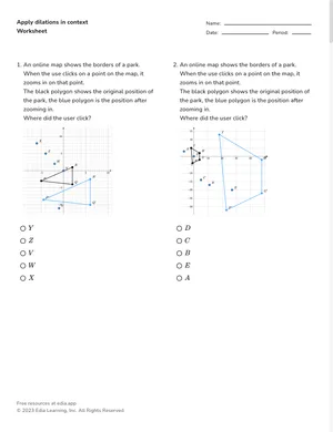 Apply dilations in context worksheet preview