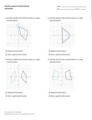 Identify applied transformations worksheet preview