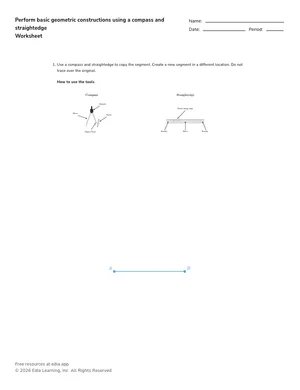 Perform basic geometric constructions using a compass and straightedge worksheet preview